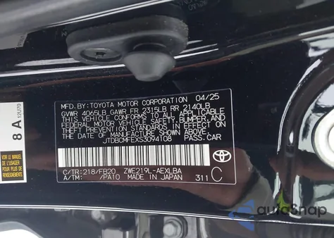 2025 Toyota Corolla Hybrid Le z USA, uszkodzony, nr VIN JTDBCMFEXS3094108